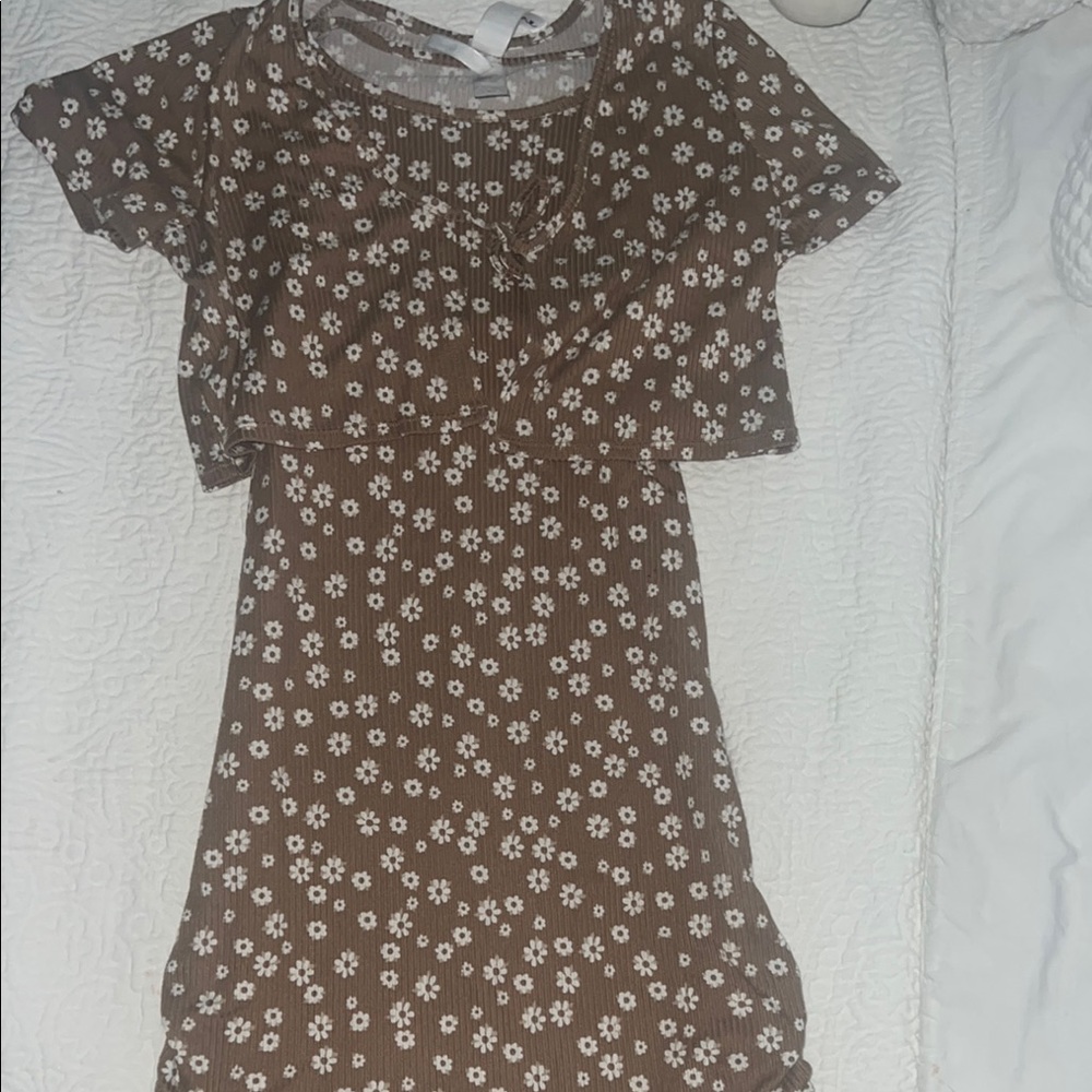 Brown Floral Dress